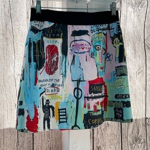 Alice + Olivia Basquiat miniskirt back zip sz 6